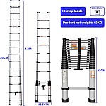 Klappbare Trittleiter Teleskopleiter bis 150 kg 4.4 m Verlängerungsleiter Dachbodenleiter Kolpleiter Klappleiter Klappleiter aus Alu Stehleiter
