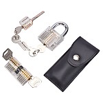 15-teiliges Lockpicking Set Lock Pick Set Dietrichen Set mit 3 Transparenten Übungsschlössern für Einsteiger und Profis Schlosser