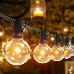 LED Lichterkette Birnen Dimmbar Warmweiß 25+3 Wasserdicht und Bruchsicher Lichterketten G40 LED Lichterkette Glühbirnen mit Stecker