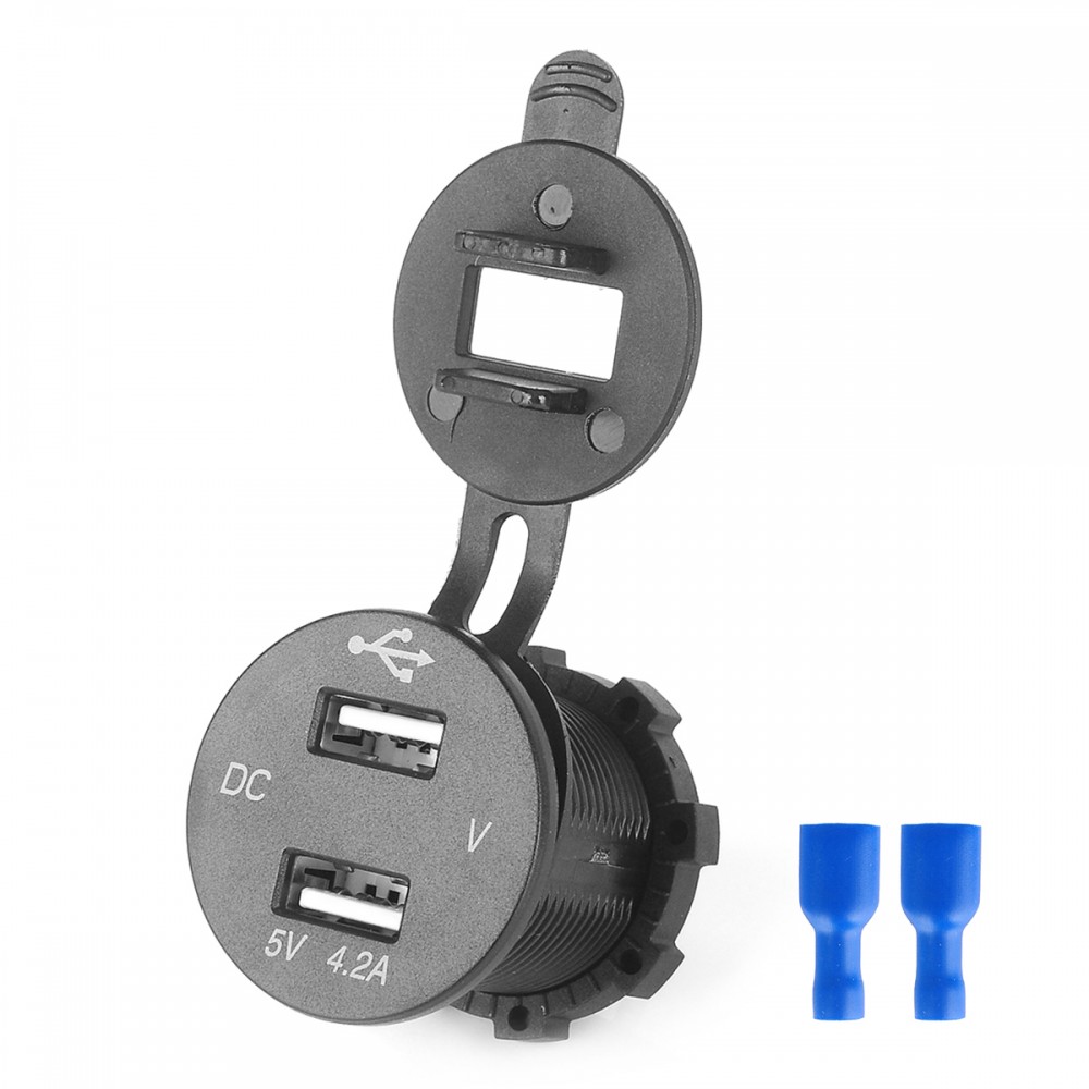 Wasserdichter Dual-USB-Auto-Netzteil-Ladegerät-Stecker Steckdose
