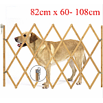 Hundeabsperrgitter Hundegatter Treppenschutzgitter Holz Scherengitter ausziehbar 60cm bis 108cm 82cm hoch Schutzgitter für Tür & Treppe