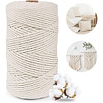 Makramee Garn Baumwollgarn 3mm 200m Baumwollschnur Macrame Kordel Macrame Cord für DIY Handwerk Basteln Wandbehang Blumenampel Pflanze Aufhänger