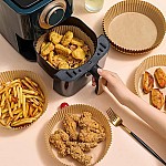 Backpapier Airfryer 16cm 100 Stück Backpapier für Heißluftfritteuse Ölfest Antihaft Einweg Luftfritteuse Pergamentpapier Heisluftfritöse