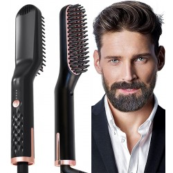 Bartglätter für Männer und Mini Haarglätter 3-Stufen Temperatur 150-200℃ Ionischer Hair Beard Straightener Brush für Das Styling Von Bart und Haar